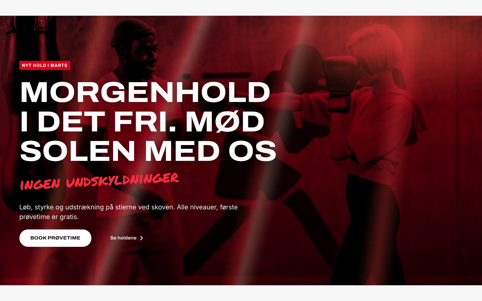 Hero i designet Rødt rum: Morgenhold i det fri. Mød solen med os